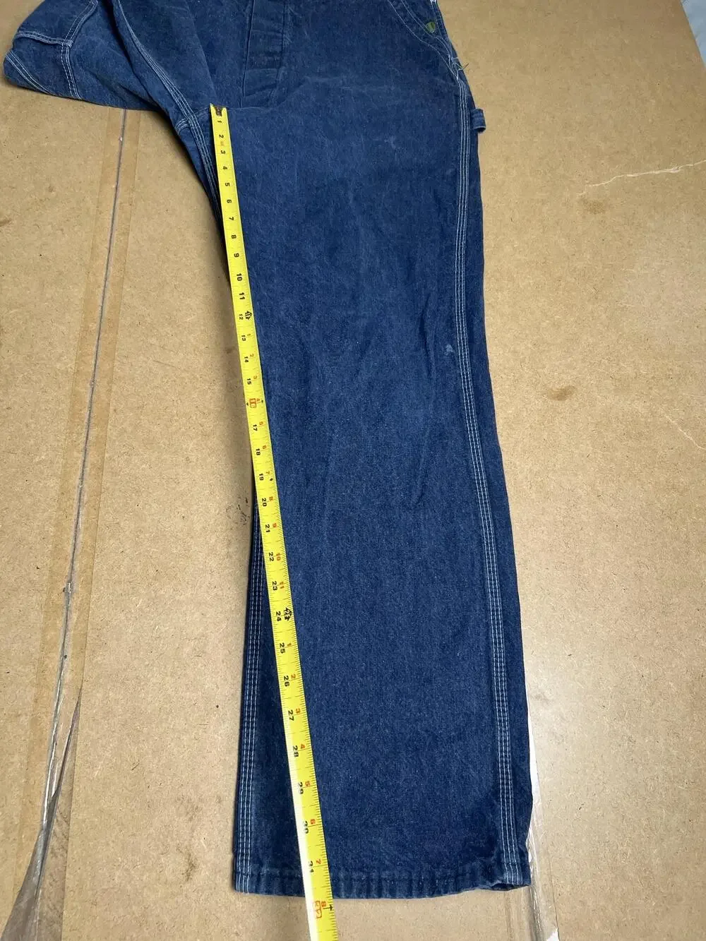 Big Smith Overalls Mens 33 Blue Denim Relaxed Workwear Straight Leg 32 Inseam